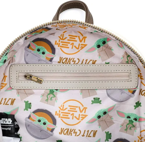 Vista 5 de Loungefly Star Wars Baby Yoda The Mandalorian - Bolso de hombro con doble correa para mujer, Multi