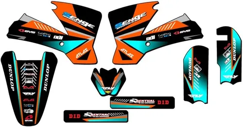 Vista 7 de 2002-2008 SX 65 SURGE Black Senge Kit de base gráfica compatible con KTM