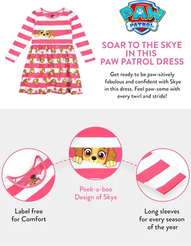 Vista 3 de Paw Patrol Vestido Vestido de algodón suave para niñas Vestidos Skye