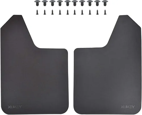 Vista 11 de XUKEY 2 piezas de protectores de salpicaduras universales negros para coche, SUV, furgoneta, hatchback, UTV, ATV, delanteros y traseros, con 2