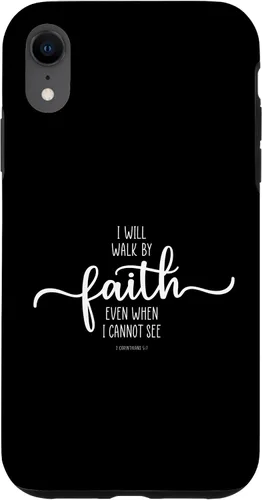 Vista 24 de iPhone 16 I Will Walk By Faith, God Jesus Christian Bible Inspiration Case