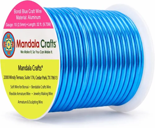 Vista 340 de Mandala Crafts - Alambre de aluminio anodizado de calibre 22 para hacer joyas - 137.2 m de alambre flexible surtido y coloreado - Doble para bonsái