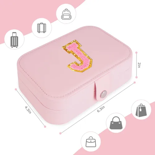 Vista 3 de Uygafly Organizador de joyas Estuche de joyería de moda para viaje, organizador de viaje personalizado, regalos para adolescentes, regalos