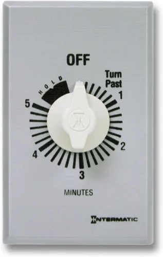 Vista 5 de Intermatic FF5M - Temporizador de pared con resorte de 5 minutos, metal cepillado