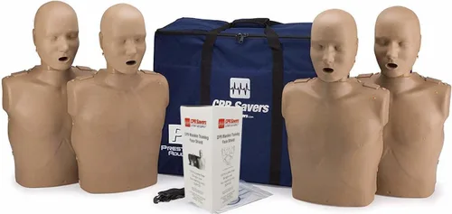 Vista 6 de CPR Savers Prestan - Maniquí profesional de entrenamiento de RCP con monitor de retroalimentación AHA 2019 y protectores faciales