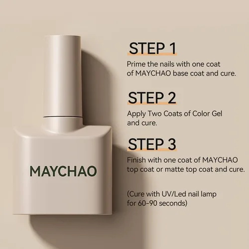 Vista 6 de MAYCHAO Esmalte de uñas en gel que cambia de color 1 unidad, 15 mililitros, gel de cambio de temperatura Indigo-Coral, esmalte de uñas que se quita