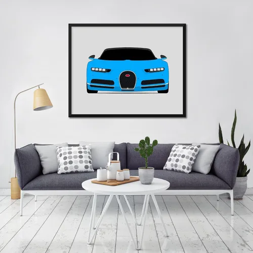 Vista 8 de Custom Car Posters Handmade Poster compatible with Bugatti Chiron Sport (2016-Present) Print Wall Art Décor - 8x10 Metallic Print (Unframed)
