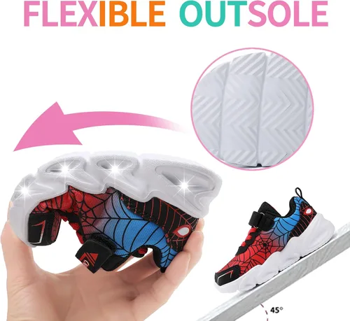 Vista 5 de Zapatos ligeros con luces LED intermitentes de malla transpirable para caminar para niños pequeños y niños pequeños