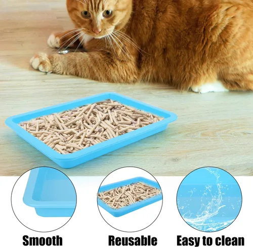 Vista 4 de TOYMIS 5 bandejas y sartenes de plástico para gatos de interior (5 colores)
