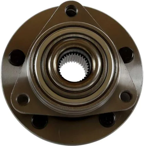Vista 2 de 2 piezas de cubo de rueda y conjunto de cojinetes frontal pulido óxido protegido sin sensor ABS 5 lengüetas HB613239PR, fácil de instalar