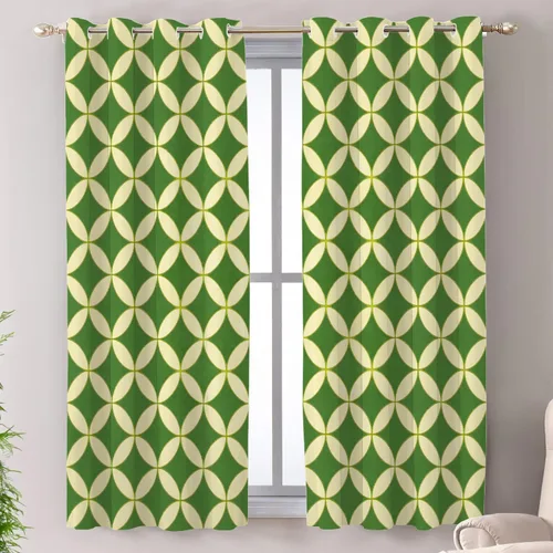 Vista 65 de Shrahala Art Nouveau Floral Pattern Blackout Curtain Tiers, Delicate Vine and Flower Design Kitchen Valance Light Blocking Tier Drapes with Rod