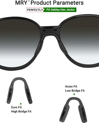 Vista 2 de Mryok Piezas de nariz de repuesto almohadillas de nariz para gafas Oakley Hex Jector OX8032 - Opciones Negro y Negro