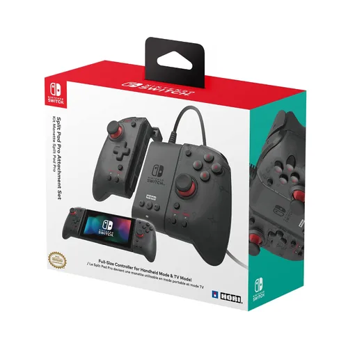 Vista 20 de HORI Split Pad Pro Attachment Set - Ergonomic Controller for Handheld Mode & Wired Controller - Officially Licensed By Nintendo - Nintendo Switch