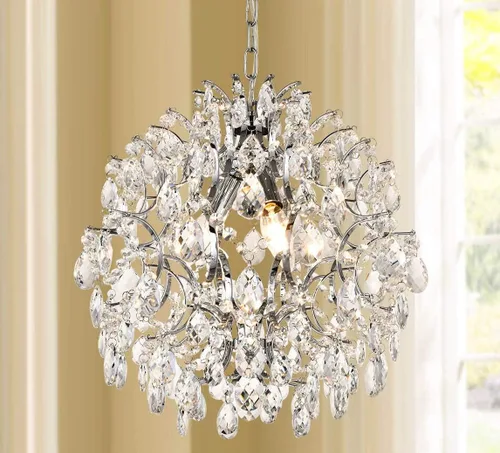 Vista 15 de Bestier Lámpara colgante moderna dorada con forma de gota de lluvia de cristal, lámpara de techo para comedor, baño, dormitorio, sala de estar Oro