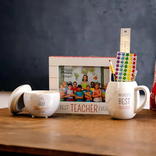 Vista 7 de Pavilion Gift Company - Vela de cera de soja de 4.5" x 4" Best Teacher Ever 100% 8 oz - Aroma Serenity