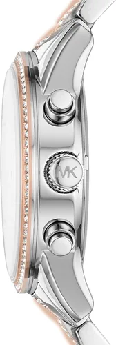 Vista 3 de Reloj Ritz de acero inoxidable para mujer de Michael Kors con cristal Topring.