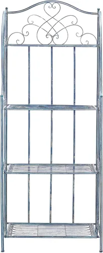 Vista 11 de SAFAVIEH Colección Outdoor Amaris - Estante de panadería de 4 niveles, estilo victoriano, de hierro forjado envejecido, color verde oscuro