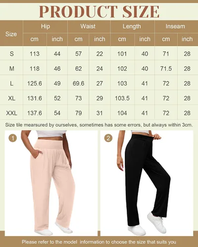 Vista 6 de Neer - Conjunto de 3 pantalones de yoga de pierna ancha para mujer, cómodos, holgados, de cintura alta, pantalones deportivos casuales