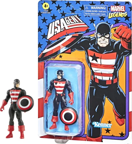 Vista 2 de Hasbro Marvel Legends Series 3.75 pulgadas Retro 375 Collection U.S. Agent figura de acción de juguete