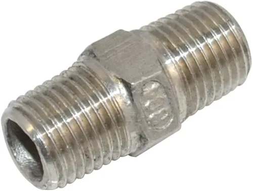 Vista 2 de Pezón hexagonal roscado macho NPT de 1/8 "x 1/8", acoplador rápido de acero inoxidable 304 (1/4")