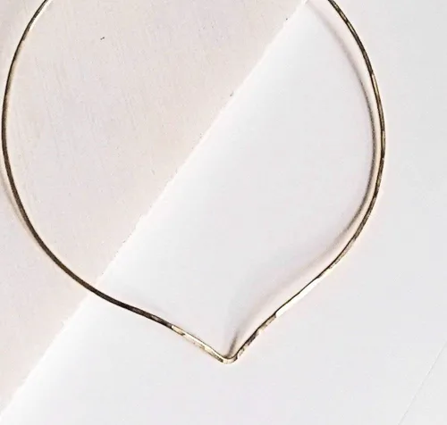 Vista 7 de Gargantilla de plata de ley, oro y bronce, aluminio, cobre, cuello en V, cheurón, collar de Navidad, dama de honor, 7º, 8º, 25 aniversario, regalo