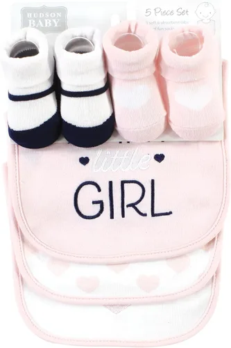 Vista 198 de Hudson Baby Conjunto de babero y calcetines unisex de algodón para bebé