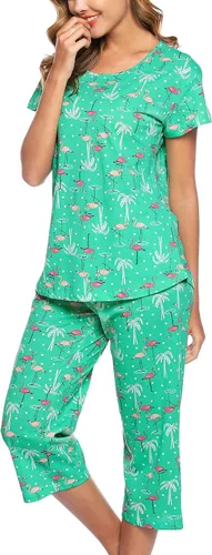 Vista 4 de ENJOYNIGHT - Juego de pijama con pantalones capri para mujer