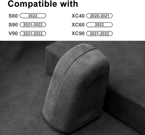 Vista 5 de Para Volvo XC40 2020 2021 Control Central de Coche Pomo de Cambio de Cambios Cubierta de Cabeza Alcantara Gear Handle Head Protector