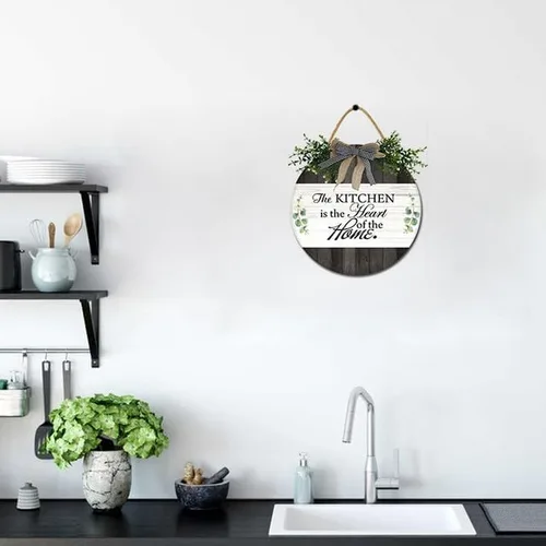Vista 6 de Bidesign This Kitchen Is Seasoned With Love - Decoración de cocina de granja, decoración de pared de cocina, letrero redondo de madera para puerta