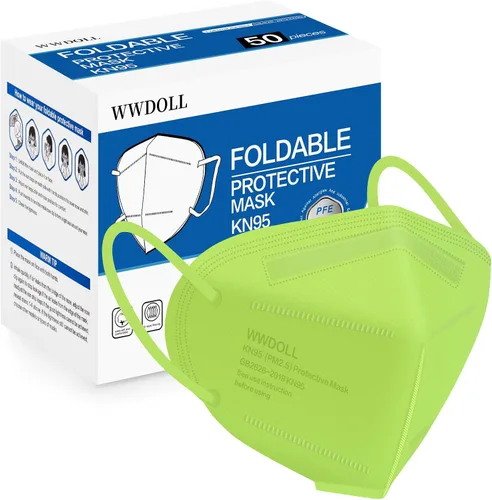 Vista 14 de WWDOLL - Mascarilla KN95, 50 unidades, 5 capas transpirables, color rojo