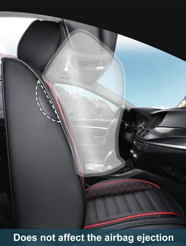 Vista 2 de Juego completo de fundas de asiento de automóvil, compatibles con V40 2000-2004 de 5 asientos, piel sintética, cobertura completa, fundas de asiento
