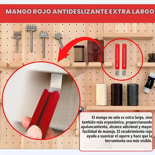 Vista 4 de TonGass Herramienta de extracción de revestimiento de vinilo de 7 pulgadas con mango extra largo, herramienta de instalación y extracción de vinilo