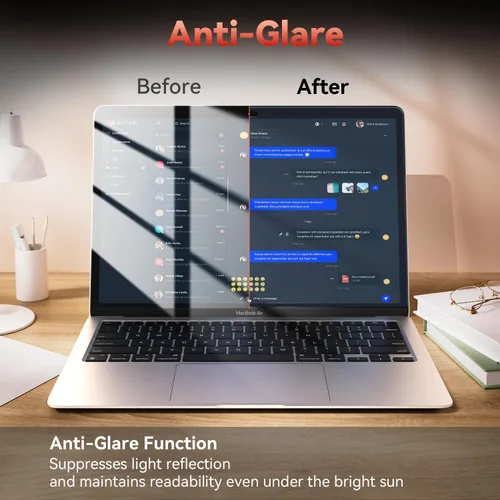 Vista 3 de Mamol Paquete de 2 protectores de pantalla anti luz azul para MacBook Air de 13 pulgadas (2018-2021, M1) / Macbook Pro de 13 pulgadas