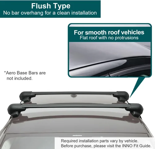 Vista 3 de INNO XS201 Aero - Base de perfil bajo para techo liso FLUSH (juego de 4)