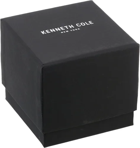 Vista 5 de Kenneth Cole New York Reloj de cuarzo de acero inoxidable con correa de piel, negro, 18 (Modelo KC50801005)
