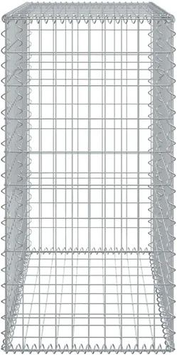 Vista 6 de vidaXL Cesta de gavión con tapa, 39.4 x 19.7 x 39.4 pulgadas, hierro galvanizado rectangular, resistente a la intemperie, montaje sin herramientas