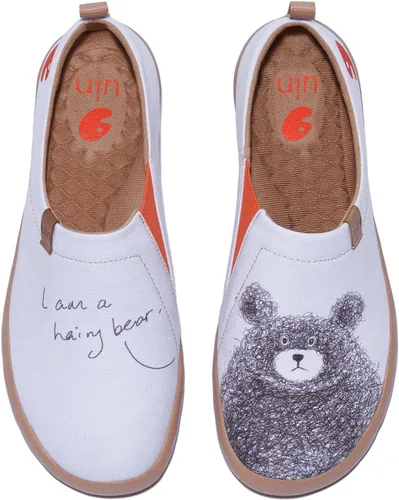 Vista 67 de UIN Zapatos de viaje para caminar para hombre, sin cordones, de lona, informales, ligeros, cómodos y modernos, diseño de perritos felices Ahhhhh