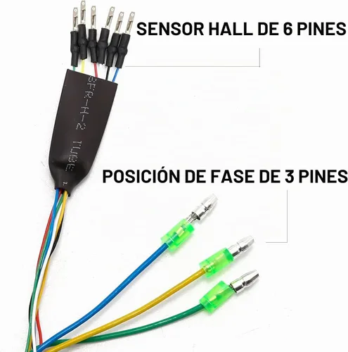 Vista 2 de Conector de cable Ebike 9 Pin 23.6 in Cable de motor macho Adaptador de motor eléctrico de bicicleta con sensor Hall Piezas de conversión Ebike
