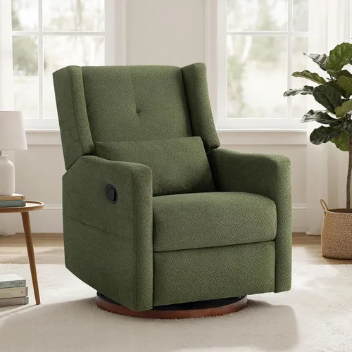 Vista 20 de KISLOT Silla reclinable giratoria, planeador manual para guardería, cuadros Cuadros azules