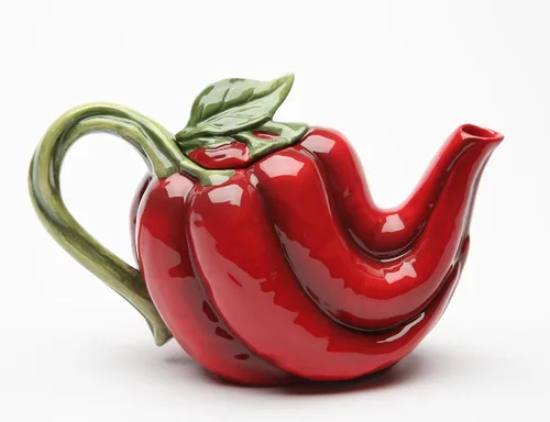 Vista 2 de Cosmos Gifts Chili Pepper - Tetera de cerámica, 5 pulgadas