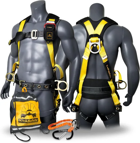 Vista 10 de KwikSafety - TYPHOON Safety Harness [3 D-RINGS + BACK SUPPORT] Safety Harness Fall Protection Kit, 2025 ANSI Compliant