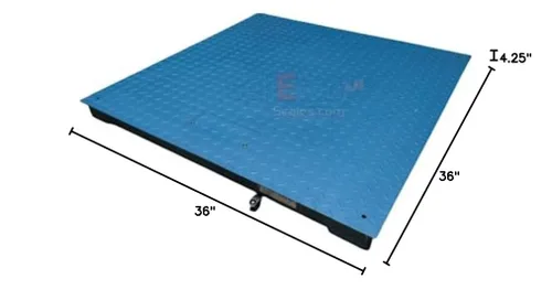 Vista 7 de SellEton SL-800-3x3-5 - Báscula de suelo NTEP Legal para comercio de 36″ x 36″ (3 x 3 pies) + indicador 5000 libras x 1 libra