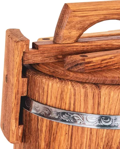 Vista 4 de Cubo de madera para encurtidos y chucrut, vasija de madera para fermentación