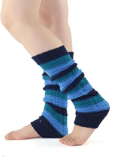 Vista 4 de GLENMEARL Paquete de 3 calcetines largos de punto a rayas cálidas para mujer, para otoño e invierno