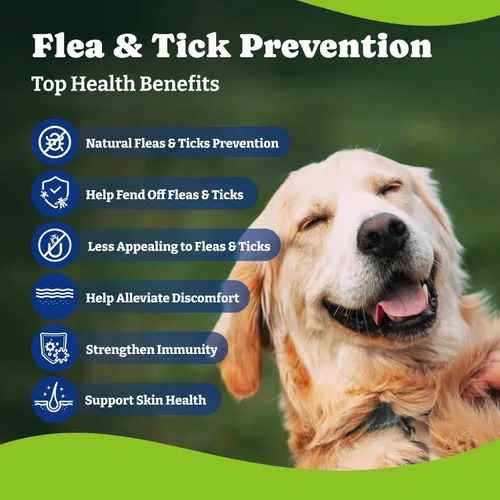 Vista 3 de Prevención de pulgas y garrapatas para perros masticables, píldoras orales para pulgas, suplemento para perros