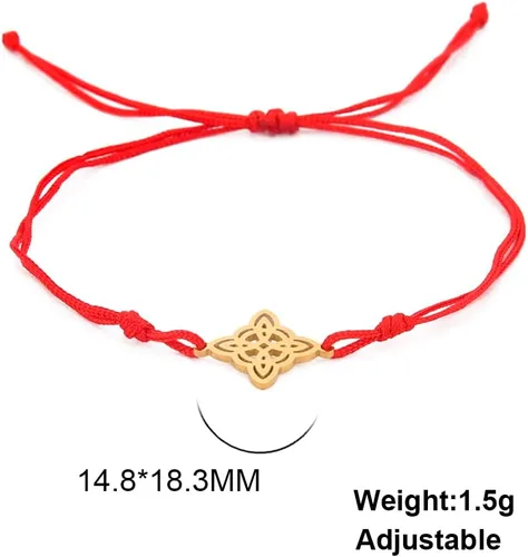 Vista 6 de EUEAVAN Pulsera de alambre de jade con nudo celta concéntrico, círculos florales, amuleto de nudo de bruja, brazalete vikingo, símbolos Wiccanos
