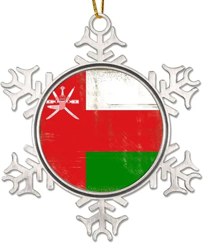 Vista 16 de Níger - Adorno de Navidad con copo de nieve de metal, regalo patriótico de recuerdo para árbol de Navidad, adornos colgantes de bandera nacional