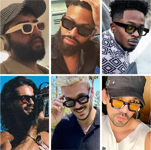 Vista 3 de NULOOQ Rectangle Polarized Sunglasses for Men Women Aesthetic Thick Frame Chunky Small Square Sun Glasses