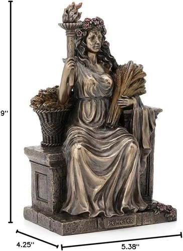 Vista 5 de Veronese Design Estatua de bronce antiguo de la diosa griega romana de la agricultura de 9 pulgadas con acabado de bronce antiguo