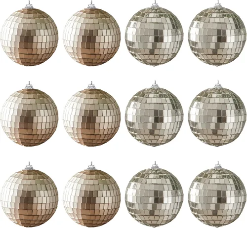 Vista 9 de DN DECONATION Adornos de Navidad de cristal negro, bolas de Navidad colgantes de 3.15 pulgadas para decoración del árbol de Navidad, juego de 9